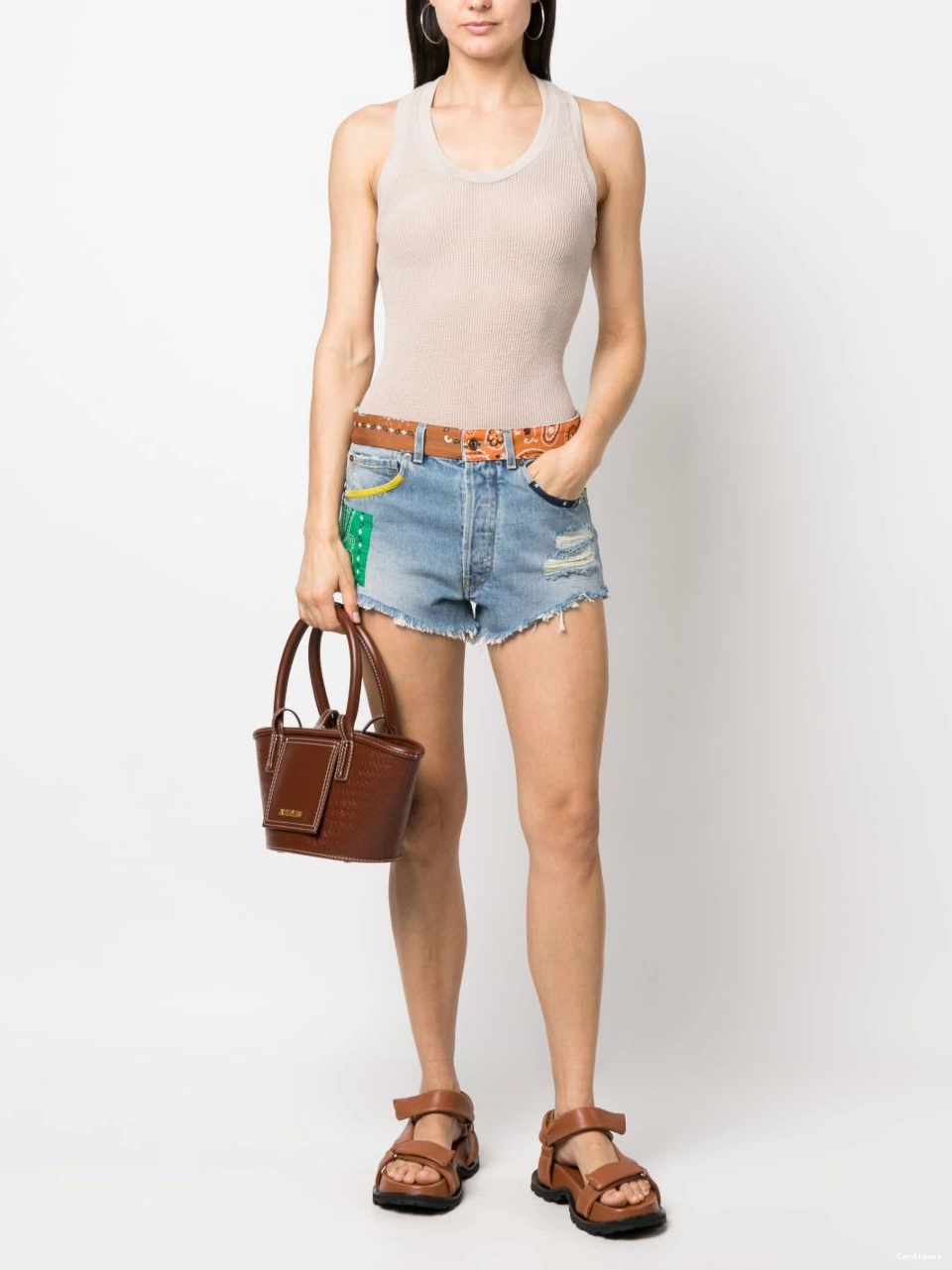 Affordable California denim Alanui Women bandana-print shorts 0419